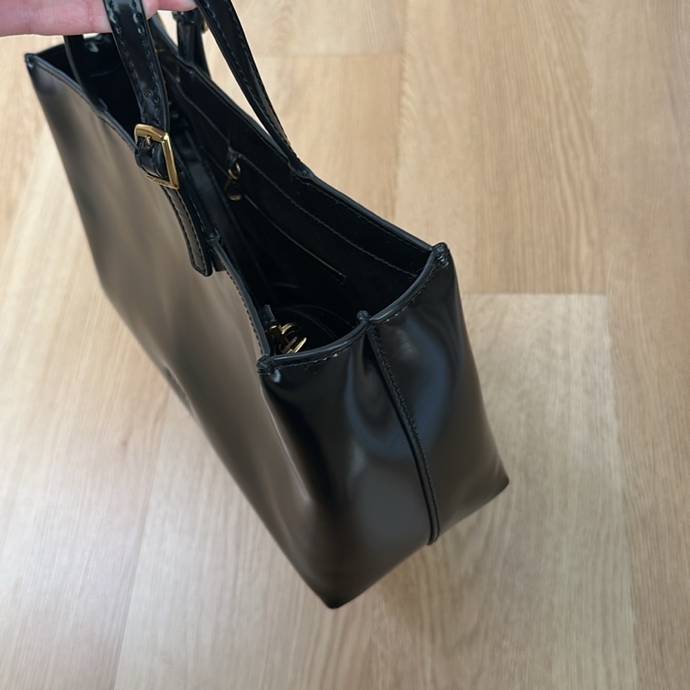 STAUD Black Patent Leather Shoulder Bag - Picture 4 of 6